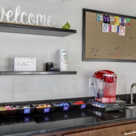 Enjoy our resident-only features coffee and fruit bar