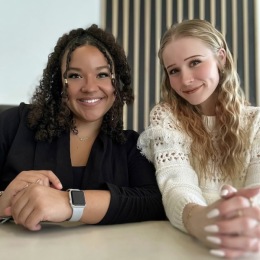 two young women smiling