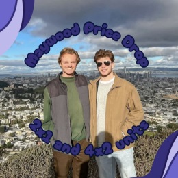 two young men outdoors posing